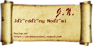Járdány Noémi névjegykártya